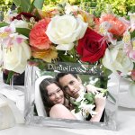 Personalized glass phot vase