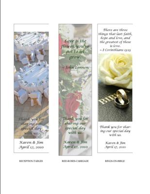 Wedding Favor Bookmarks