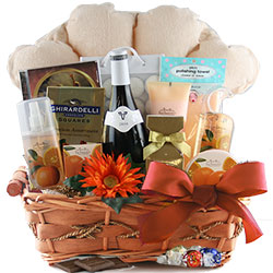 DIY wine and spa gift basket
