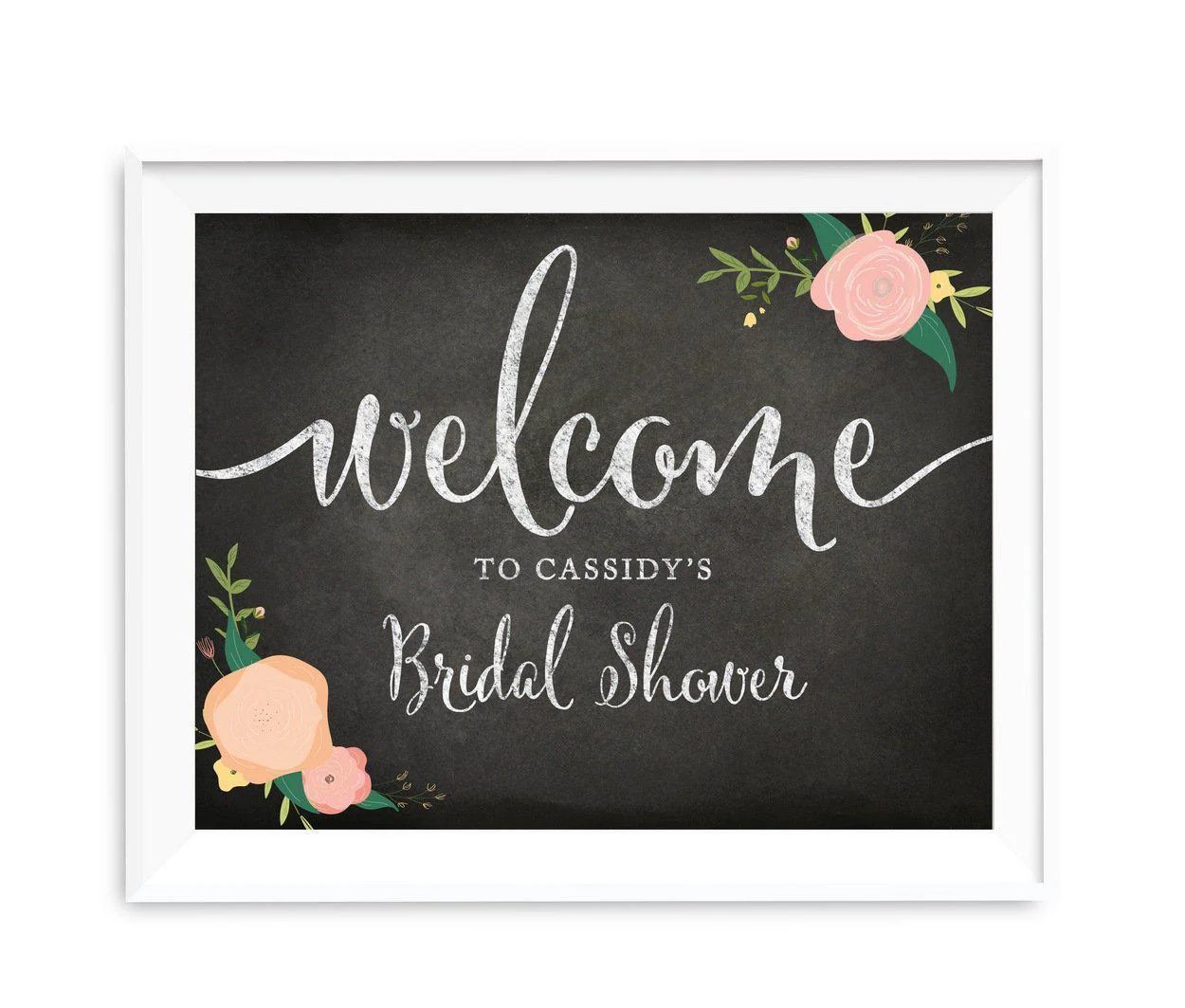 Chalkboard sign that has been personalized.