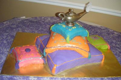 Arabian Nights pillow bridal shower cake