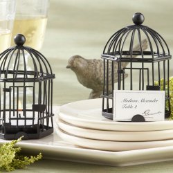 This birdcage place card and tea light holder is the perfect accent for your bridal shower tableware.