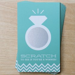 bridal shower scracth off game with ring design