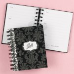 damask bridal shower gift book to track guests and gifts given