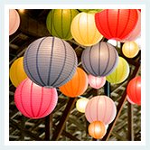 colorful paper lanterns are beautiful bridal shower decorations